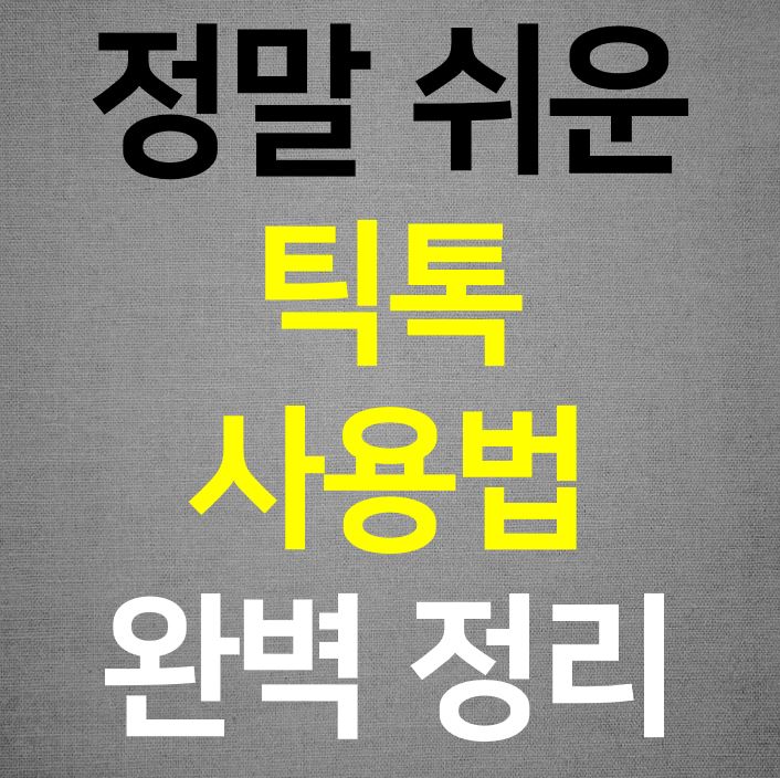 틱톡 사용법