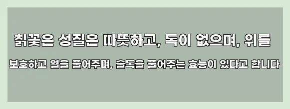  칡꽃은 성질은 따뜻하고, 독이 없으며, 위를 보호하고 열을 풀어주며, 술독을 풀어주는 효능이 있다고 합니다