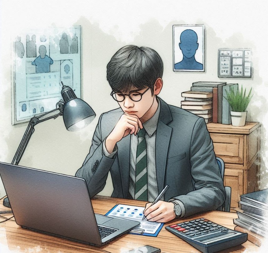 온라인으로 심리검사를 하는 사람