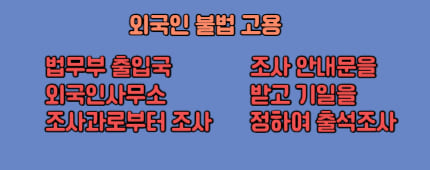 불법체류자 고용에 따른 조사