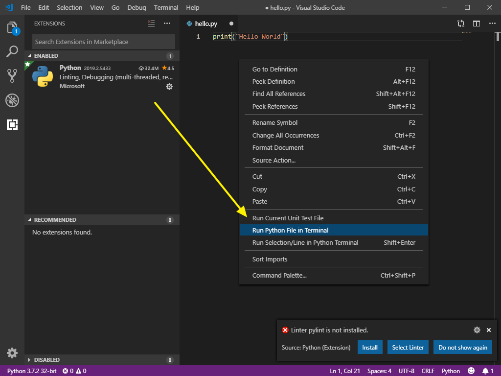 Python / Visual Studio Code 개발 환경 만들기