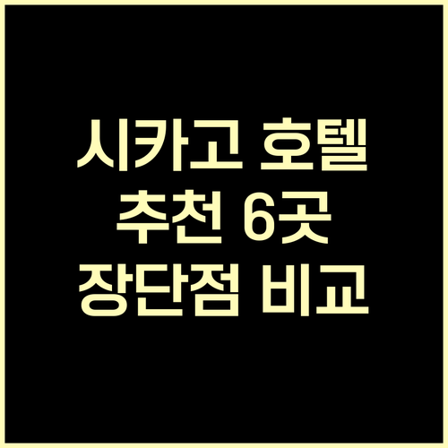 시카고 호텔 예약 전 필독 6곳의 장
