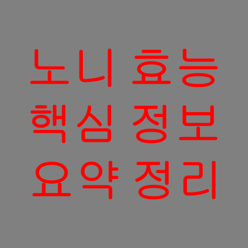 노니 효능 핵심만 정리해서 알려드립니다