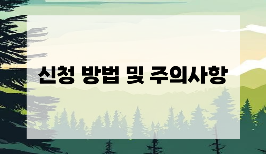 신청 방법 및 주의사항