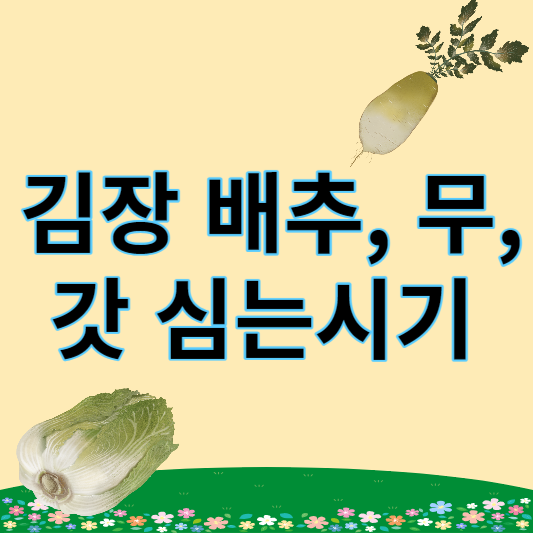 김장 배추&#44; 무&#44; 갓 심는 시기