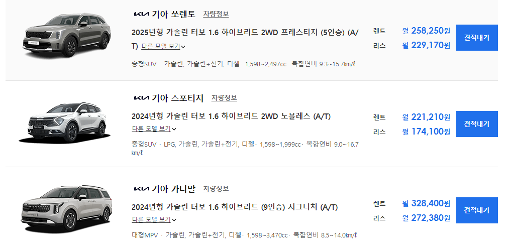 장기렌트카 장점 : 할부보다 경제적! 2