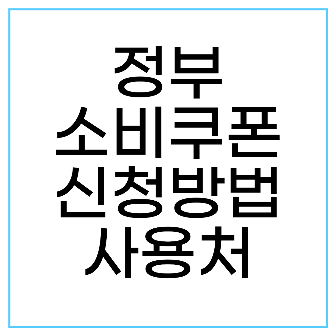  정부소비쿠폰 신청방법 사용처