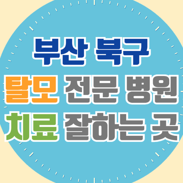 부산 북구 탈모 전문 병원 치료 잘하는 병원 List 탈모관리 전문
