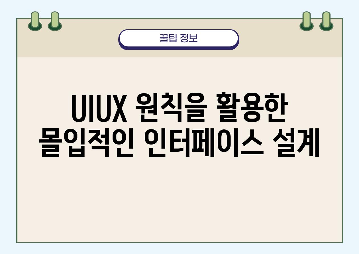 UIUX 원칙을 활용한 몰입적인 인터페이스 설계
