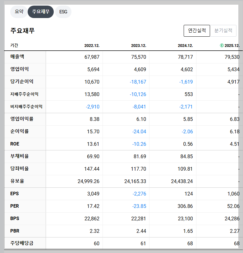 카카오 재무 지표