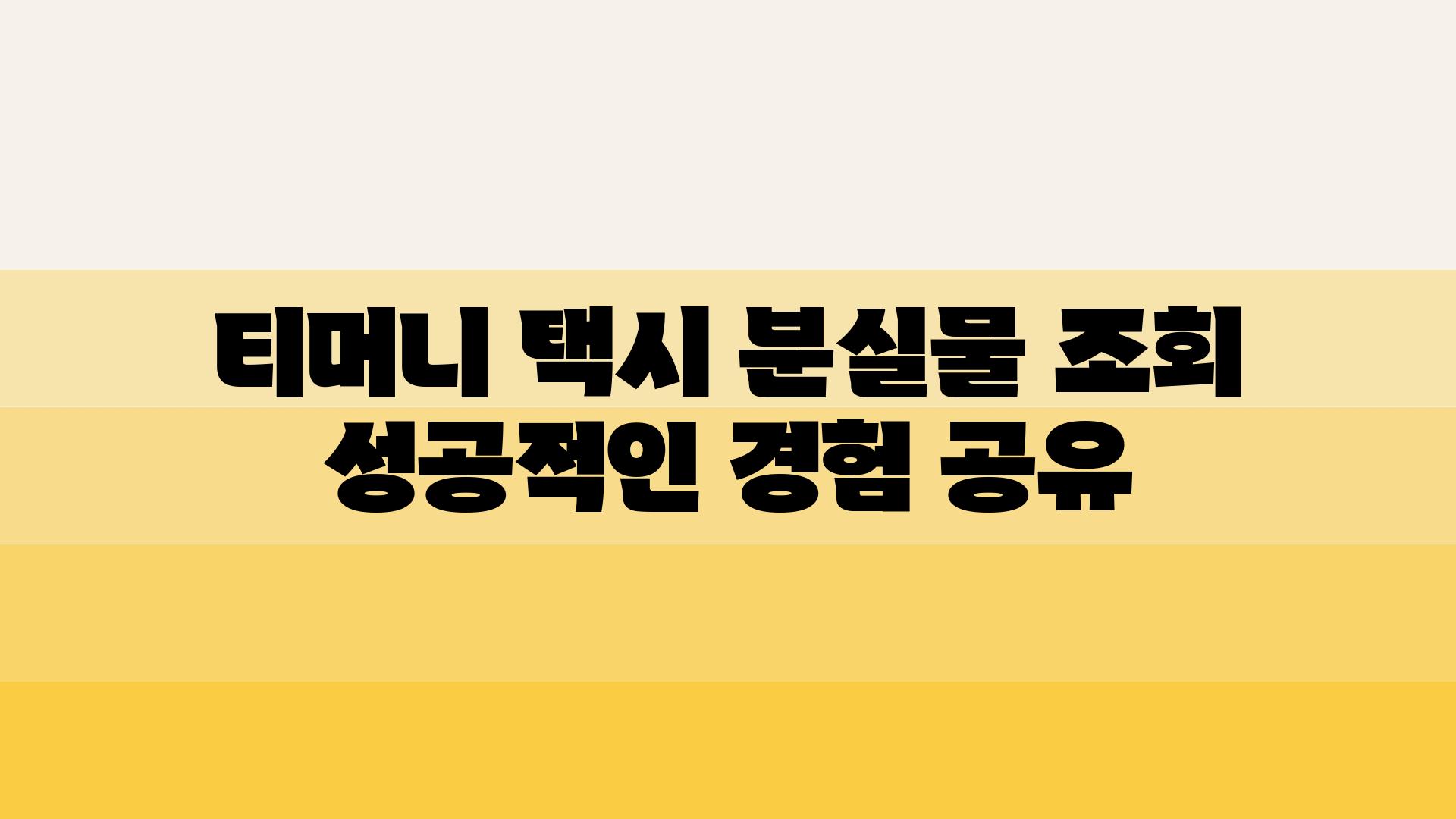 티머니 택시 분실물 조회 성공적인 경험 공유