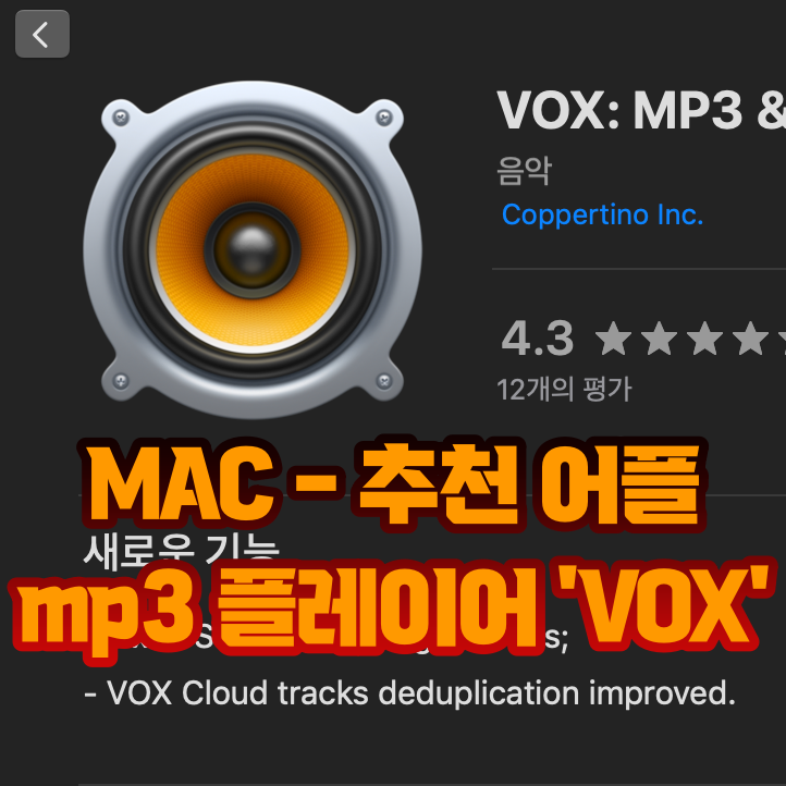  맥 ios [mp3 플레이어] 추천 'VOX'