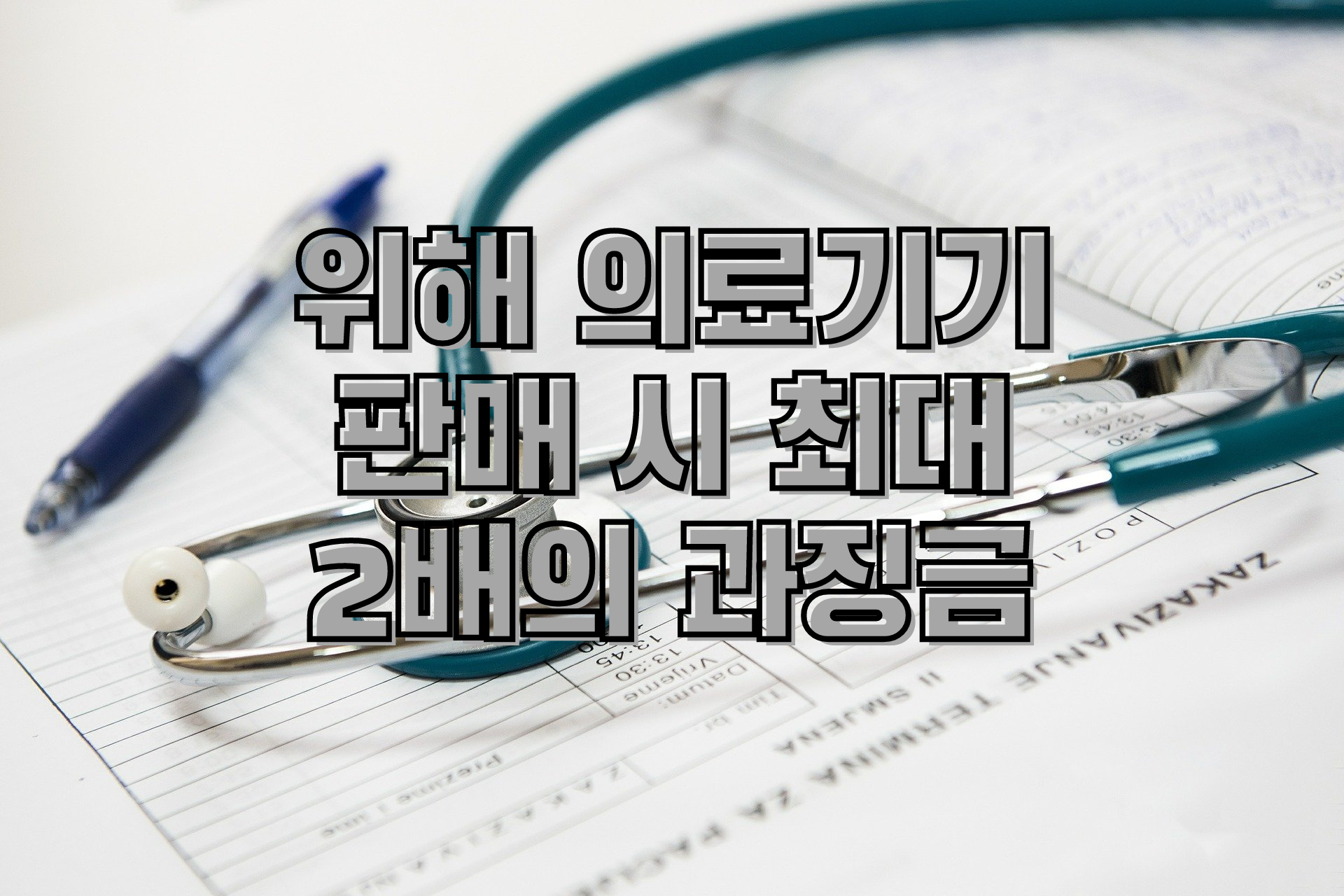  식약처 위해 의료기기 판매 시 최대 2배의 과징금