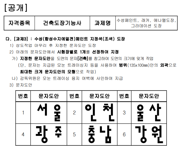 건축도장기능사-공개문제