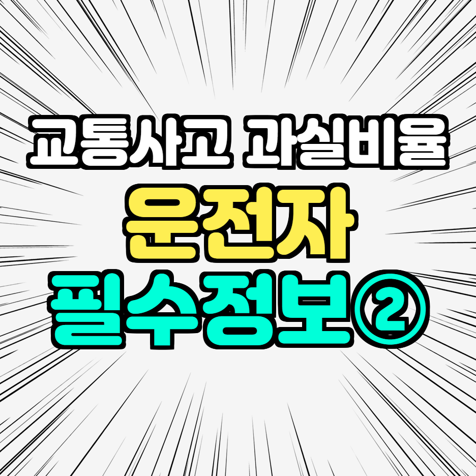  교통사고 과실비율(자동차사고) - 운전자라면 꼭 알아야할 정보②