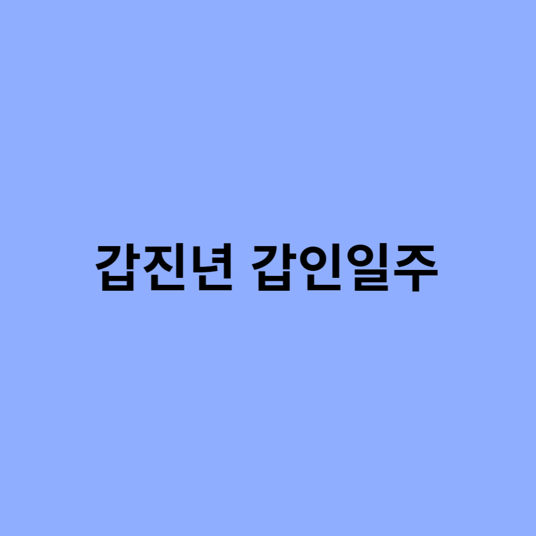 갑진년 갑인일주