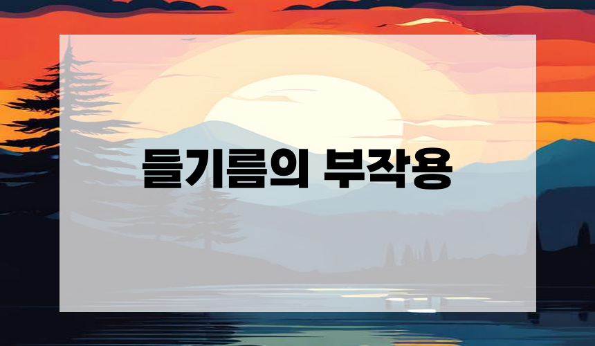 들기름의 부작용