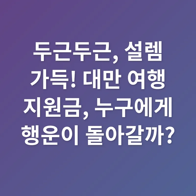 대만 여행 지원금_1