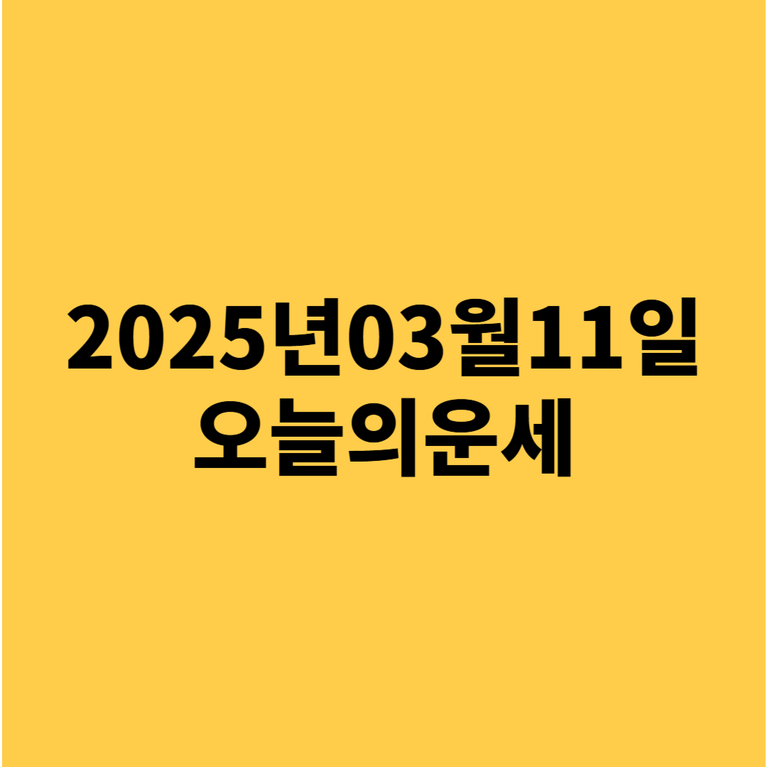 2025년 3월 11일 오늘의 운세