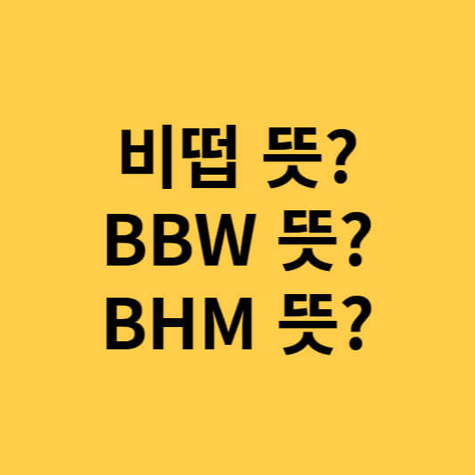  비떱 뜻? BBW 뜻? BHM 뜻?