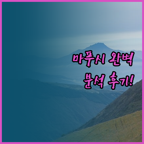 아레나 비치 호텔 마푸시 완벽 분석!