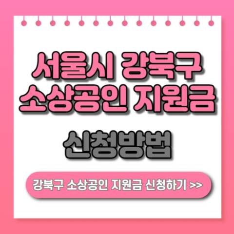  서울시 강북구 소상공인 지원금 10만원 지원 대상 신청방법 안내