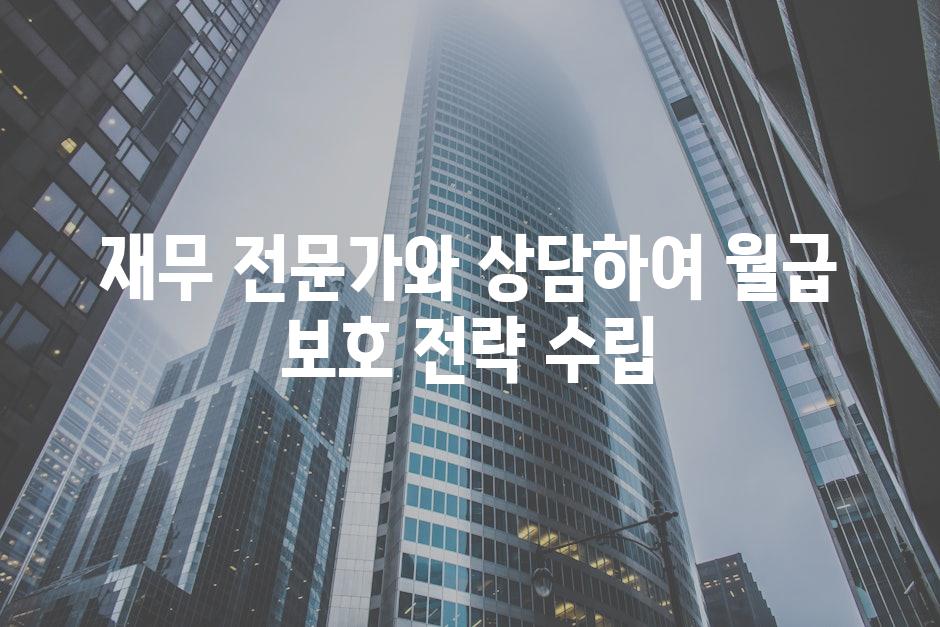 재무 전문가와 상담하여 월급 보호 전략 수립