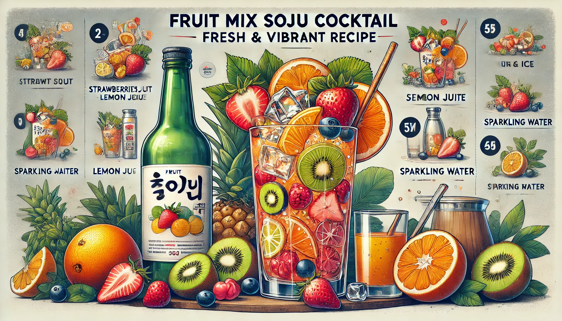 과일 믹스 소주 칵테일