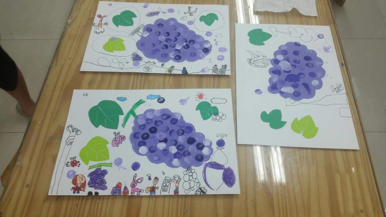  아동미술  첫 수업 포도 그리기, 아동미술 아르바이트 후기