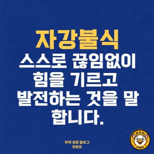 자강불식-스스로 끊임없이 힘을 기르고 발전하는 것