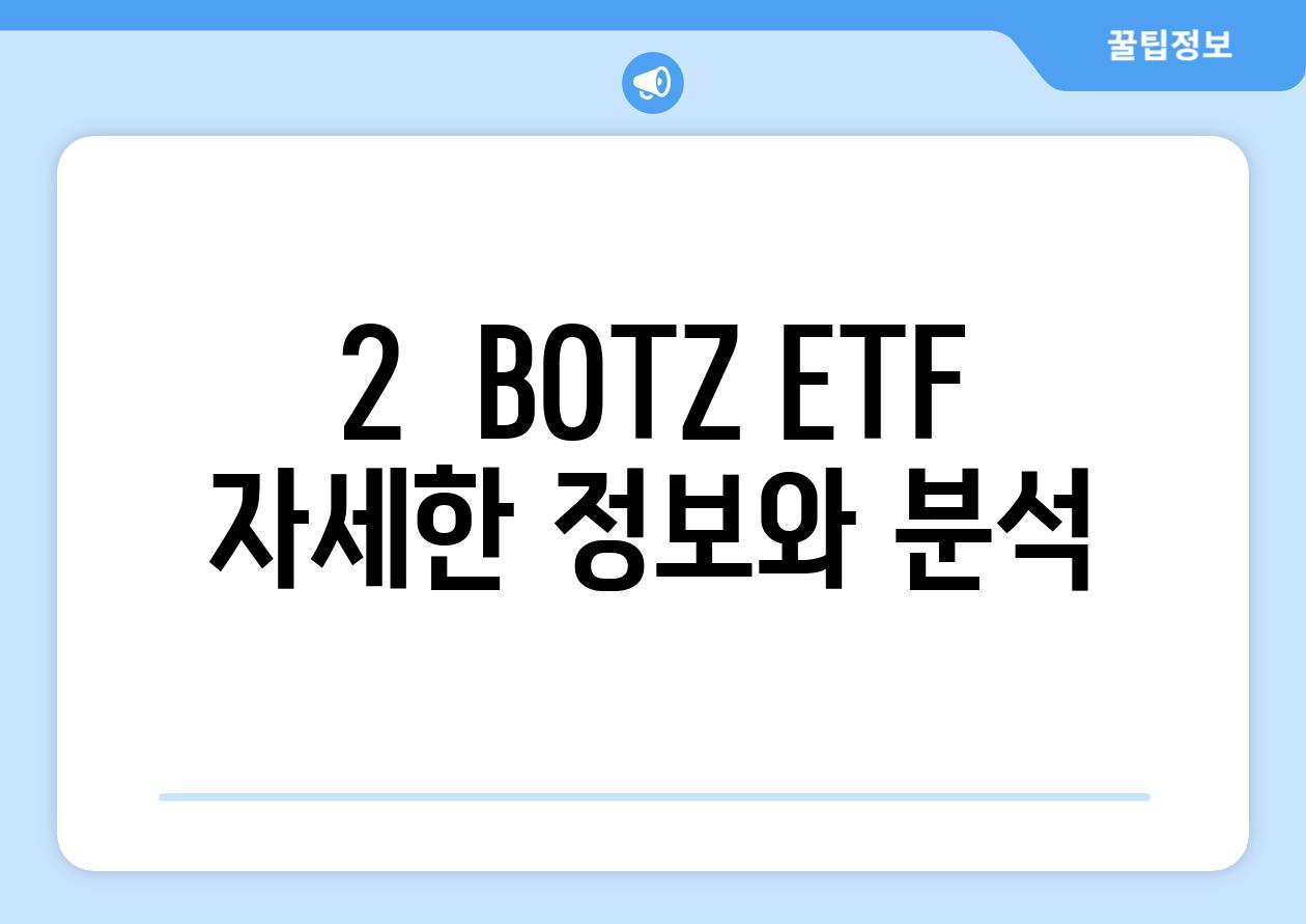 2.  BOTZ ETF:  자세한 정보와 분석