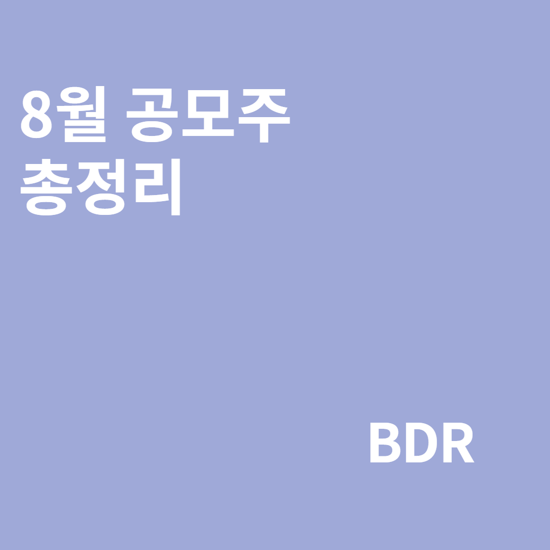  2021년 8월 공모주 일정 총정리