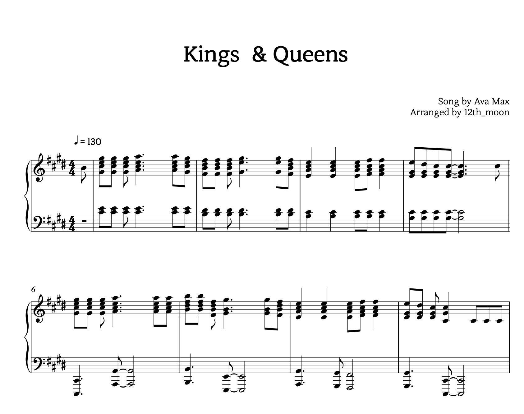 KINGS AND QUEENS - Ava Max worksheet