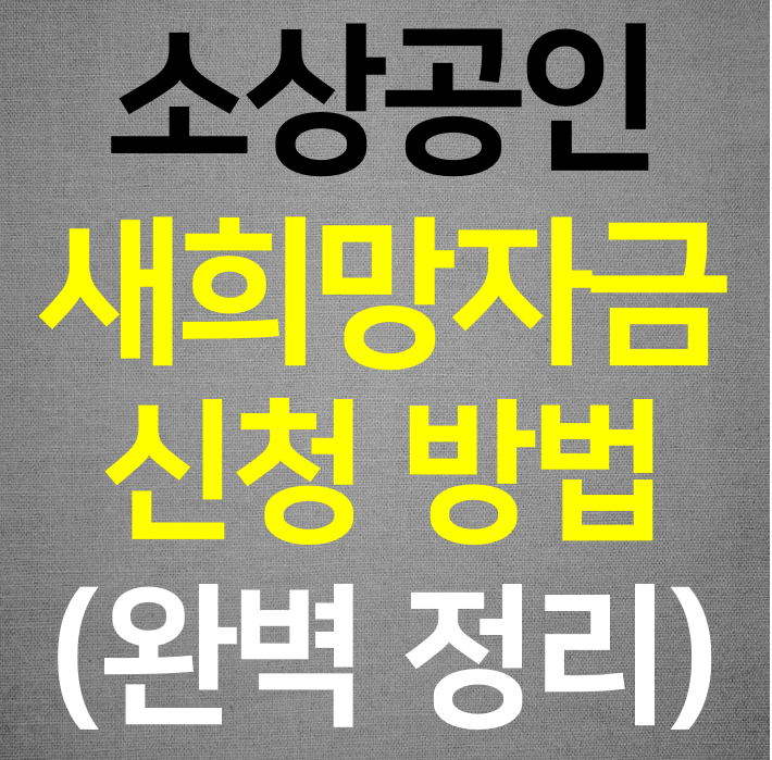  소상공인 새희망자금 신청 (완벽 정리)