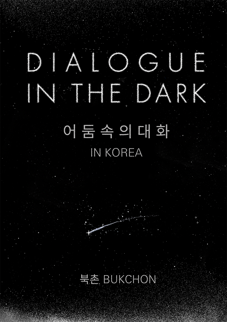 어둠속의 대화 포스터로 검정색 바탕에 별똥별 그림