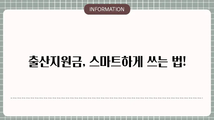 출산지원금 사용처