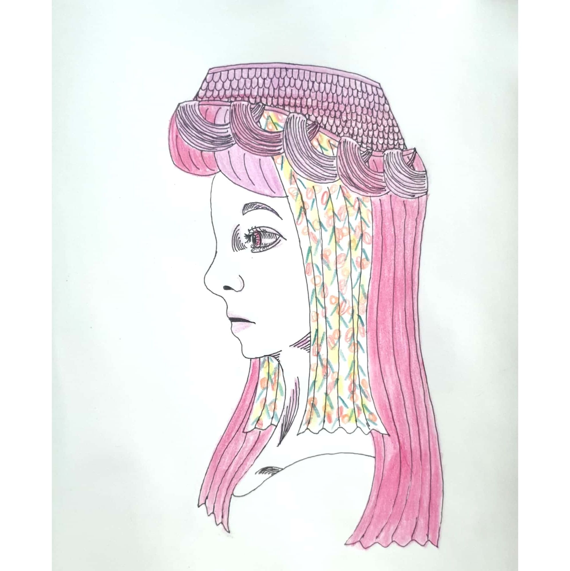  Curtain 커텐 / 일러스트 그림 드로잉 / 인물화 그리기