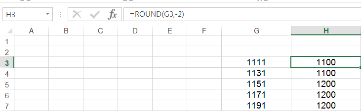 엑셀 반올림 함수 음수