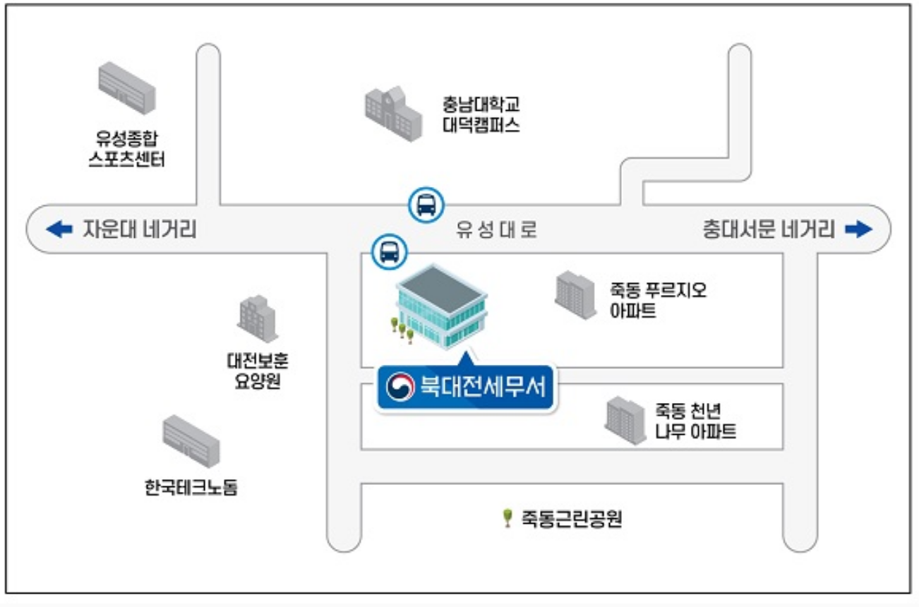 북대전세무서 약도