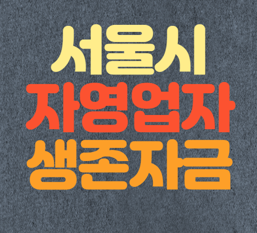  서울시 자영업자 생존자금 신청