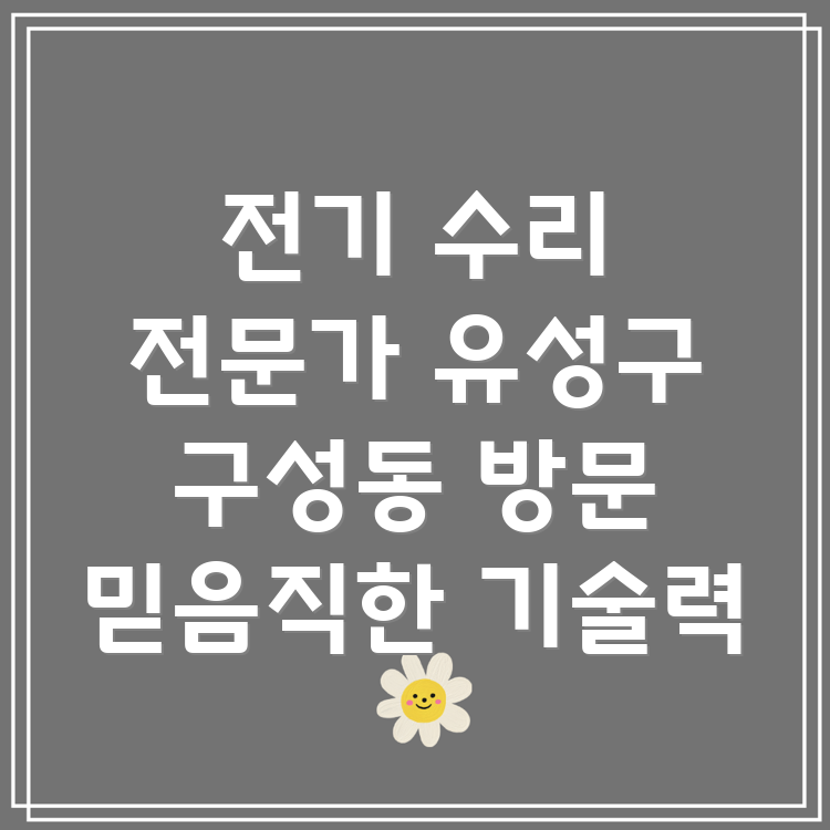 대전 유성구 구성동 전기 수리