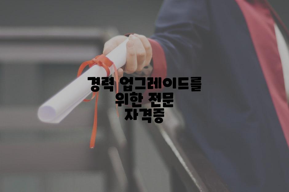 경력 업그레이드를 위한 전문 자격증