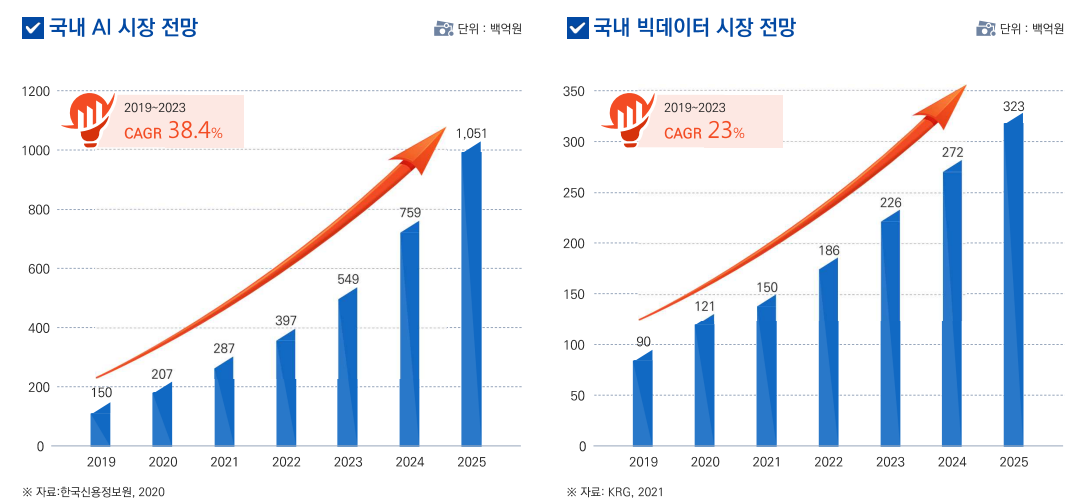 국내 AI 시장 전망, 국내 빅데이터 시장 전망