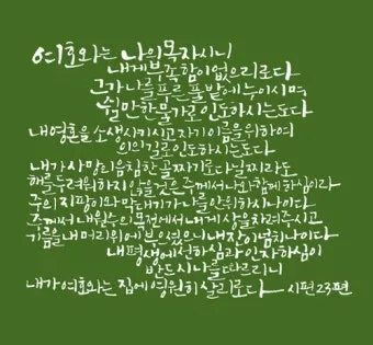시편 23편 다윗의 시 묵상_17