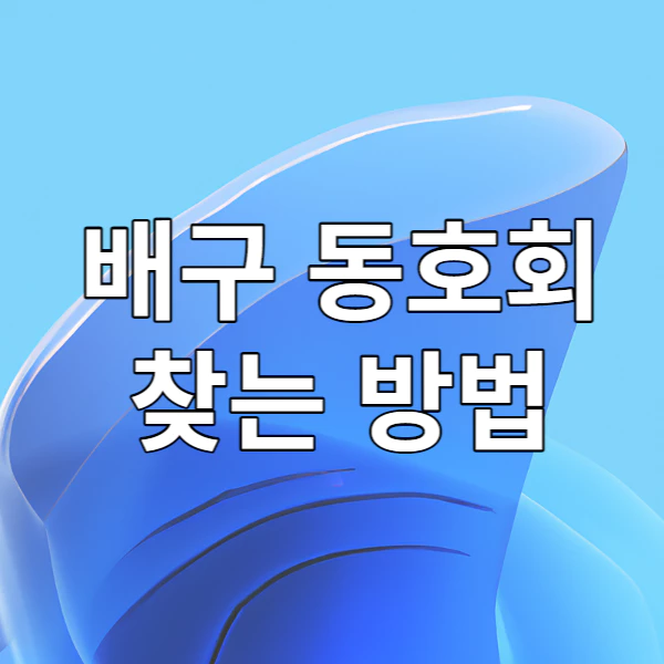 배구 동호회 찾는 방법