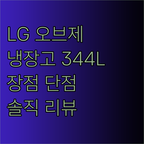 LG 오브제 냉장고 344L 장점과 