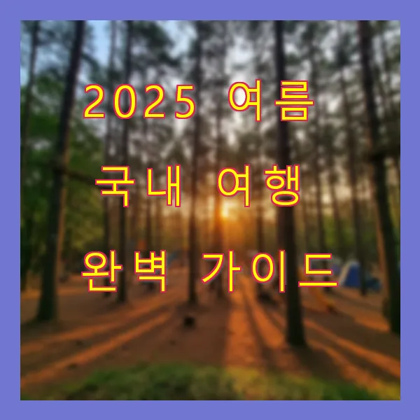 2025 여름 국내 여행 완벽 가이드