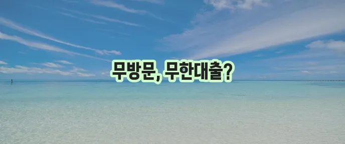 무한 대출 대부 무방문 대출: 빠른 승인, 높은 만족도