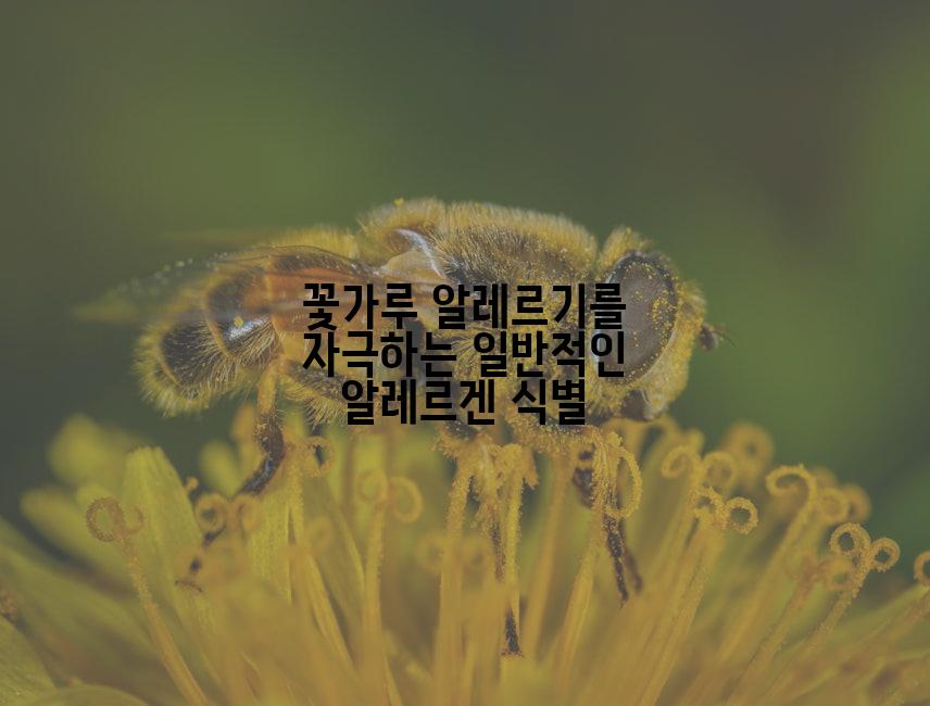 꽃가루 알레르기를 자극하는 일반적인 알레르겐 식별