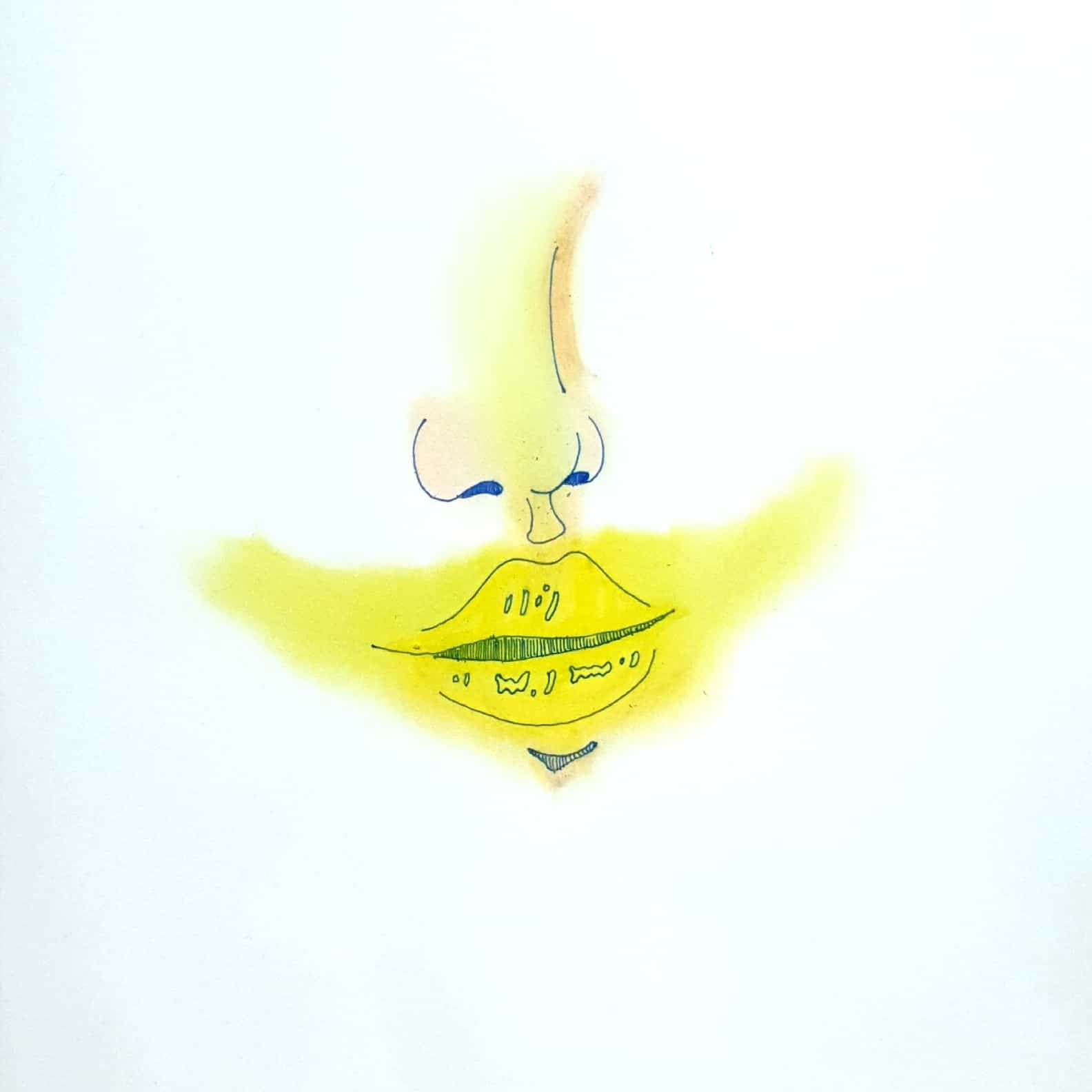  Yellow Smile 일러스트 일러스트레이션 그림 드로잉 펜화 크레파스화 그리기 노란 웃음